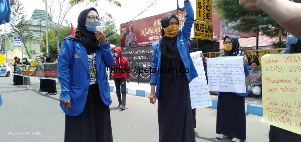 Demo Depan Polres, Kopri PC PMII : Sampang Darurat Kasus Kekerasan Seksual