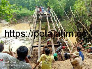 Salut, Warga Daleman Bangun Jembatan Secara Swadaya Agar Bisa Dilintasi Roda 4